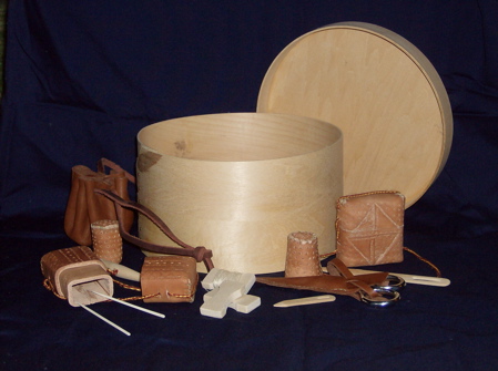 Wooden Spool Thread Reel Handcrafted Medieval Sewing Kit